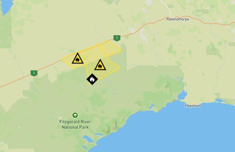 Firefighters setting up at Ravensthorpe Entertainment Centre